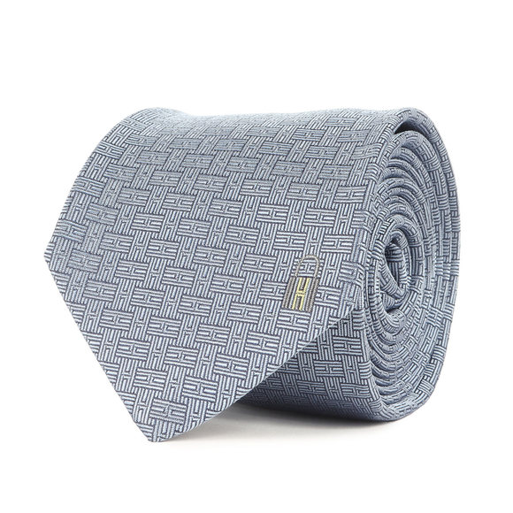 HERMES Men´s Tie, Padlock, Cadena, Embroidered H, Woven Silk, Light Blue, K4613,All Products : American Fashion Style Bags On Sale